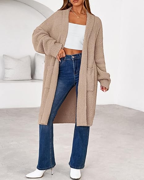 Long Cardigans for Women Fall 2025 Long Sleeve Sweaters Open Front Oversized Casual Knit Outwear Winter Coats